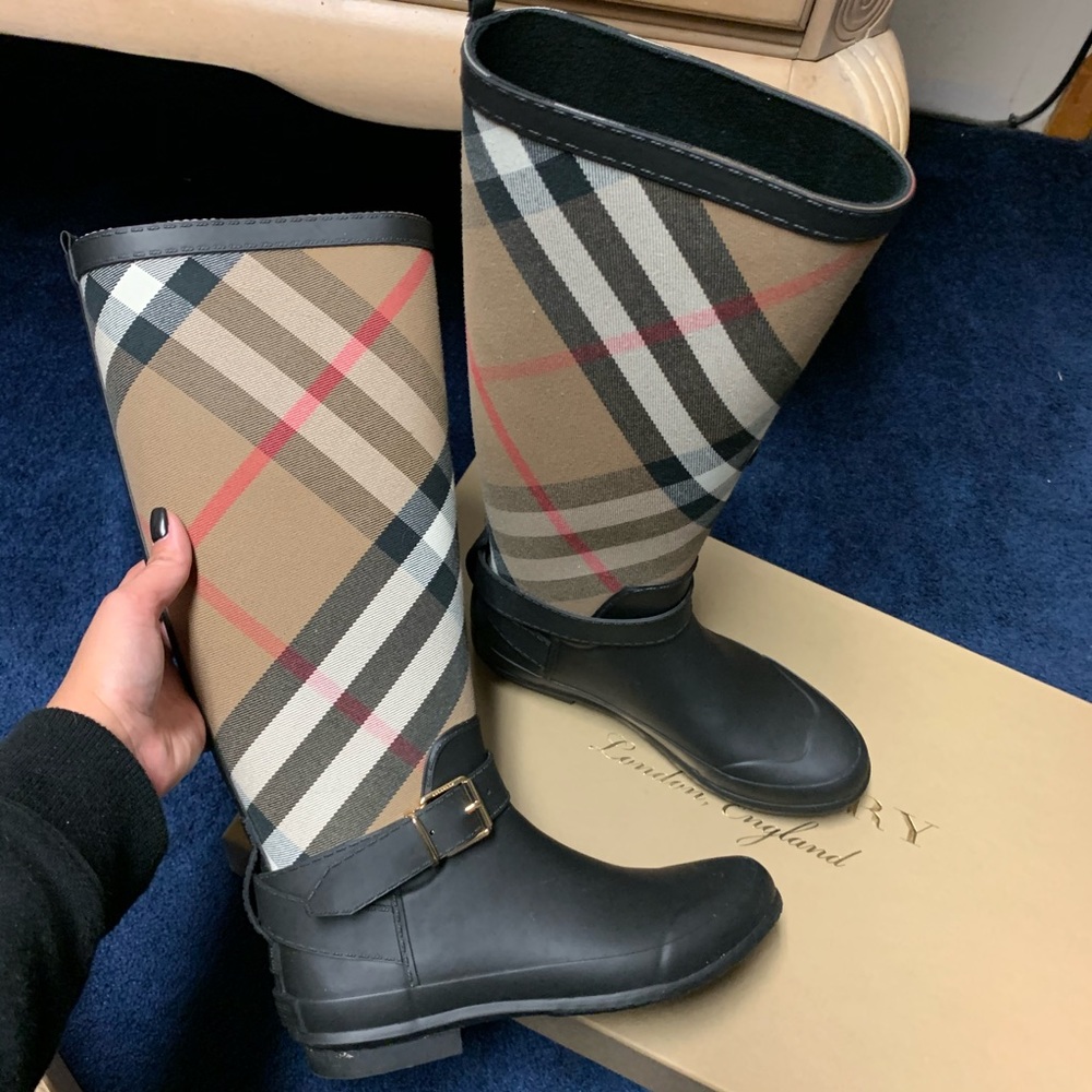 Burberry rain boots